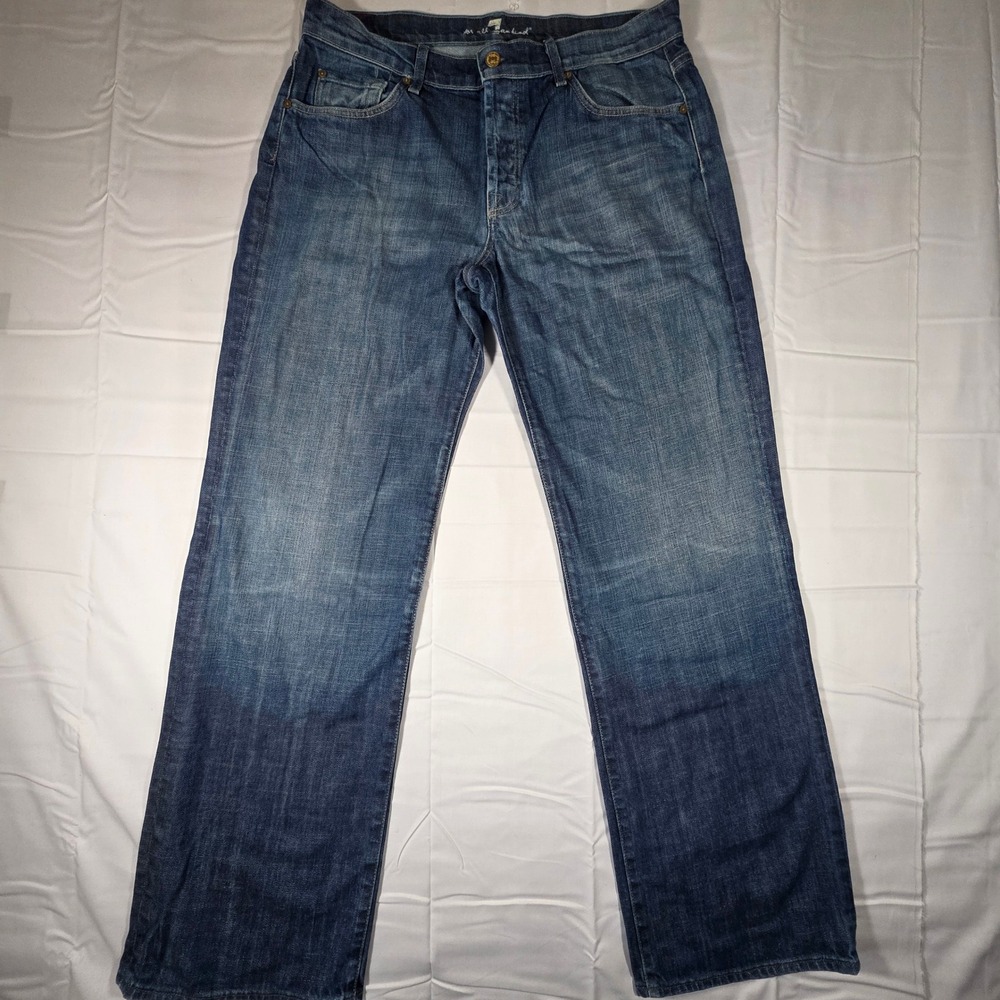 7 For All Mankind Mens Relaxed Straight Vintage Blue Jeans 34